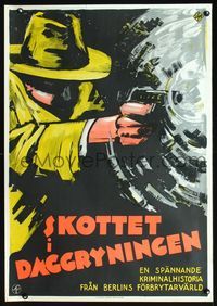 2j023 SHOT AT DAWN Swedish poster '32 Alfred Zeisler's Shuss im Morgengrauen, best shooting gun art!
