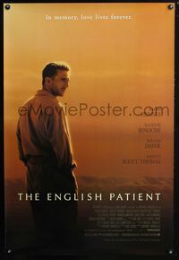 2i147 ENGLISH PATIENT one-sheet movie poster '96 Ralph Fiennes, Juliette Binoche, Willem Dafoe
