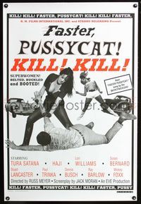 2i164 FASTER, PUSSYCAT! KILL! KILL! one-sheet movie poster R90s Russ Meyer, Tura Satana, Haji