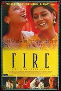 2i173 FIRE one-sheet movie poster '97 Shabana Azmi, Nandita Das, Kulbushan Kharbanda, Gaor design!