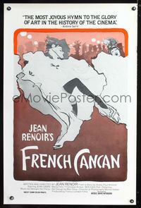 2i184 FRENCH CANCAN one-sheet movie poster R80s Jean Renoir, Jean Gabin