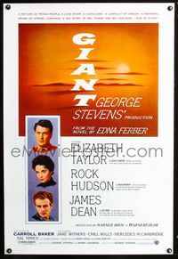 2i189 GIANT DS one-sheet movie poster R05 James Dean, Elizabeth Taylor, Rock Hudson
