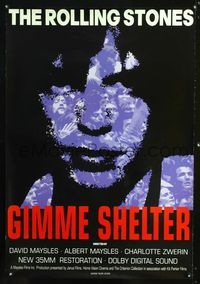 2i190 GIMME SHELTER linen 1sh R00 Rolling Stones, out of control rock & roll concert!