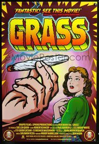 2i196 GRASS one-sheet movie poster '99 history of marijuana in the U.S., great drug artwork!