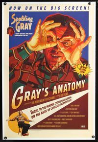 2i197 GRAY'S ANATOMY one-sheet movie poster '96 Spalding Gray monologue, Steven Soderbergh!