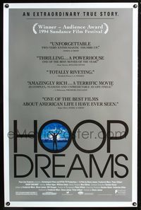 2i214 HOOP DREAMS one-sheet movie poster '94 powerful basketball documentary!
