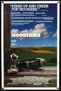 2i215 HOOSIERS reviews 1sh '86 Indiana college sports, best basketball movie ever, great image!