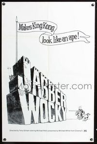 2i235 JABBERWOCKY one-sheet movie poster '77 Terry Gilliam, great fantasy art!
