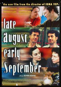 2i265 LATE AUGUST, EARLY SEPTEMBER one-sheet poster '99 Oliver Assayas, Fin aout, debut septembre