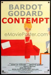 2i269 LE MEPRIS one-sheet movie poster R08 Jean-Luc Godard, Brigitte Bardot, Yoko Komura art!