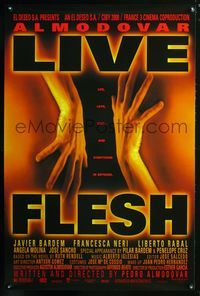 2i280 LIVE FLESH one-sheet movie poster '97 Pedro Almodovar, Carne Tremula, sexiest close up image!