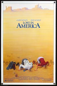 2i287 LOST IN AMERICA one-sheet movie poster '85 Albert Brooks, Julie Hagerty, Lettick art!