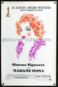 2i300 MADAME ROSA one-sheet poster '78 La vie devant soi, cool artwork of Simone Signoret, French!