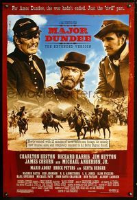 2i304 MAJOR DUNDEE one-sheet movie poster R05 Sam Peckinpah, Charlton Heston, cool Civil War art!