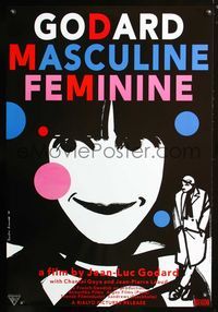 2i310 MASCULINE-FEMININE one-sheet poster R05 Jean-Luc Godard's Masculin, Feminin, Keiko Kimura art!