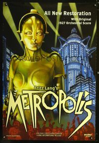 2i315 METROPOLIS DS one-sheet movie poster R02 Fritz Lang classic, great artwork!