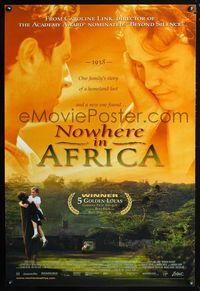 2i349 NOWHERE IN AFRICA one-sheet poster '01 Caroline Link, Juliane Kohler, Nirgendwo in Afrika