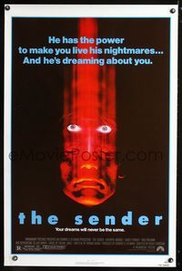 2i406 SENDER one-sheet movie poster '82 Kathryn Harrold, Zeljko Ivanek, waking nightmares!