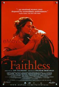 2i158 FAITHLESS special movie poster '00 Ingmar Bergman, Liv Ullman, Trolosa!