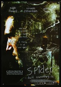 2i429 SPIDER one-sheet movie poster '02 David Cronenberg, Ralph Fiennes, cool web image!