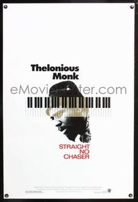 2i463 THELONIOUS MONK: STRAIGHT, NO CHASER one-sheet movie poster '89 Thelonious Monk, jazz!