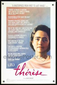 2i464 THERESE one-sheet '86 great close up of Catherine Mouchet as St. Therese, Alain Cavalier