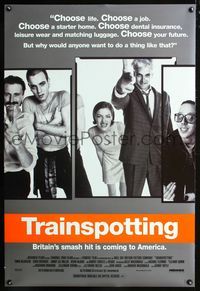 2i477 TRAINSPOTTING DS one-sheet movie poster '96 heroin drug addict Ewan McGregor, Danny Boyle