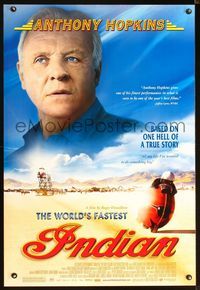 2i519 WORLD'S FASTEST INDIAN DS one-sheet '05 Anthony Hopkins, Diane Ladd, motorcycle speed record!
