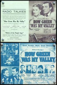 2k306 HOW GREEN WAS MY VALLEY Australian movie herald '41 John Ford, Best Picture 1941!
