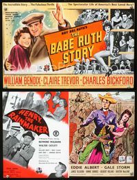2k791 BABE RUTH STORY English movie Ad '48 baseball, great image of William Bendix as Babe Ruth!