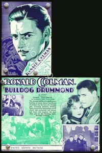 2k075 BULLDOG DRUMMOND movie herald '29 Ronald Colman in title role!