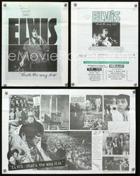 2k109 ELVIS: THAT'S THE WAY IT IS movie herald '70 great image of Presley singing on stage!