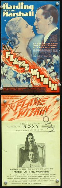 2k116 FLAME WITHIN movie herald '35 Ann Harding, Herbert Marshall, Maureen O'Sullivan
