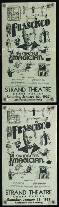 2k120 FRANCISCO THE MASTER MAGICIAN movie herald '37 traveling magic show!