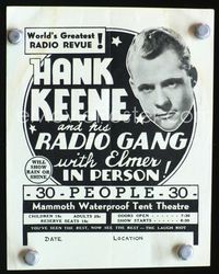 2k138 HANK KEENE & HIS RADIO GANG movie herald '25 Sunshine Sammy, early NBC radio!