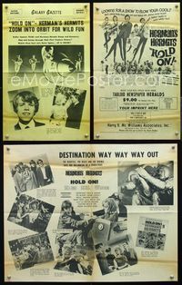 2k147 HOLD ON movie herald '66 rock & roll, great image of Herman's Hermits performing!