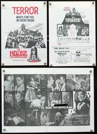 2k155 HOUSE THAT DRIPPED BLOOD movie herald '71 Christopher Lee, vampire horror!