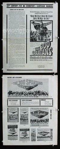 2k821 300 SPARTANS movie pressbook '62 Richard Egan, the mighty battle of Thermopylae!