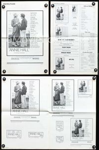 2k830 ANNIE HALL movie pressbook '77 Woody Allen, Diane Keaton, a nervous romance!