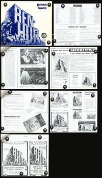 2k793 BEN-HUR 3pc English movie pressbook R60s Charlton Heston, William Wyler classic!