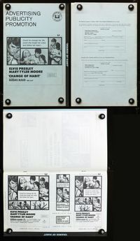 2k851 CHANGE OF HABIT movie pressbook '69 Elvis Presley, Mary Tyler Moore