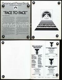 2k873 FACE TO FACE movie pressbook '76 Ingmar Bergman, Liv Ullmann