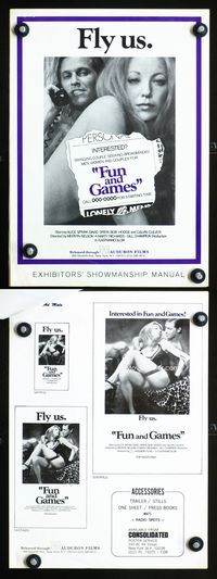 2k881 FUN & GAMES movie pressbook '73 Alice Spivak, swinging couples!