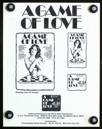 2k882 GAME OF LOVE movie pressbook '74 Sheila Stuart, sexploitation!