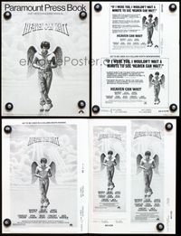 2k887 HEAVEN CAN WAIT movie pressbook '78 art of angel Warren Beatty wearing sweats, football!