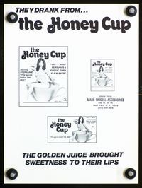 2k891 HONEY CUP movie pressbook '77 super sexy girl-in-cup artwork!