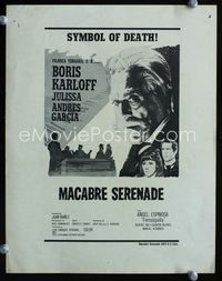 2k806 HOUSE OF EVIL int'l movie press sheet '68 Boris Karloff, Macabre Serenade