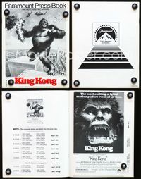 2k902 KING KONG movie pressbook '76 John Berkey art of BIG Ape on the Twin Towers!