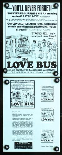 2k919 LOVE BUS movie pressbook '74 Jamie Gillis, Linda Lovermore, sex!