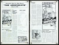 2k790 ARISTOCATS Australian movie press sheet '71 Walt Disney feline jazz musical cartoon!